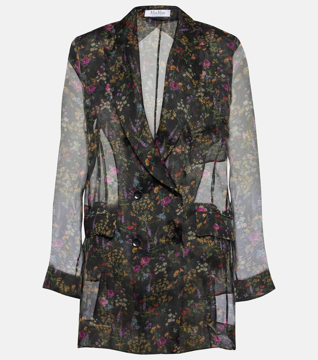 Max Mara - Jabot floral silk organza blouse
