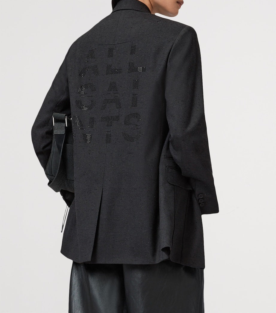 AllSaints Grey Single-Breasted Essie Blazer