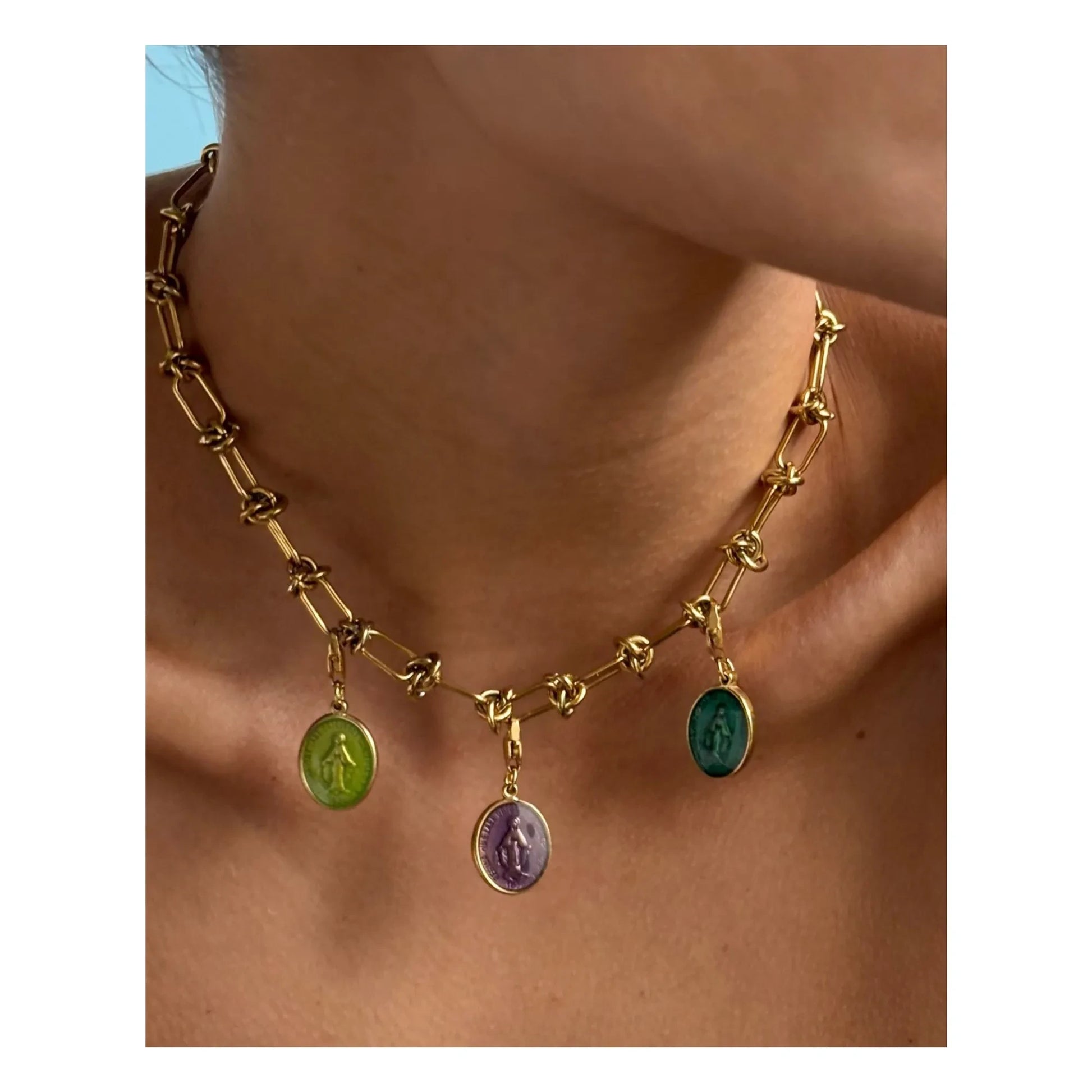 Palas - Set Chocker &amp; Charms Pina | Gold