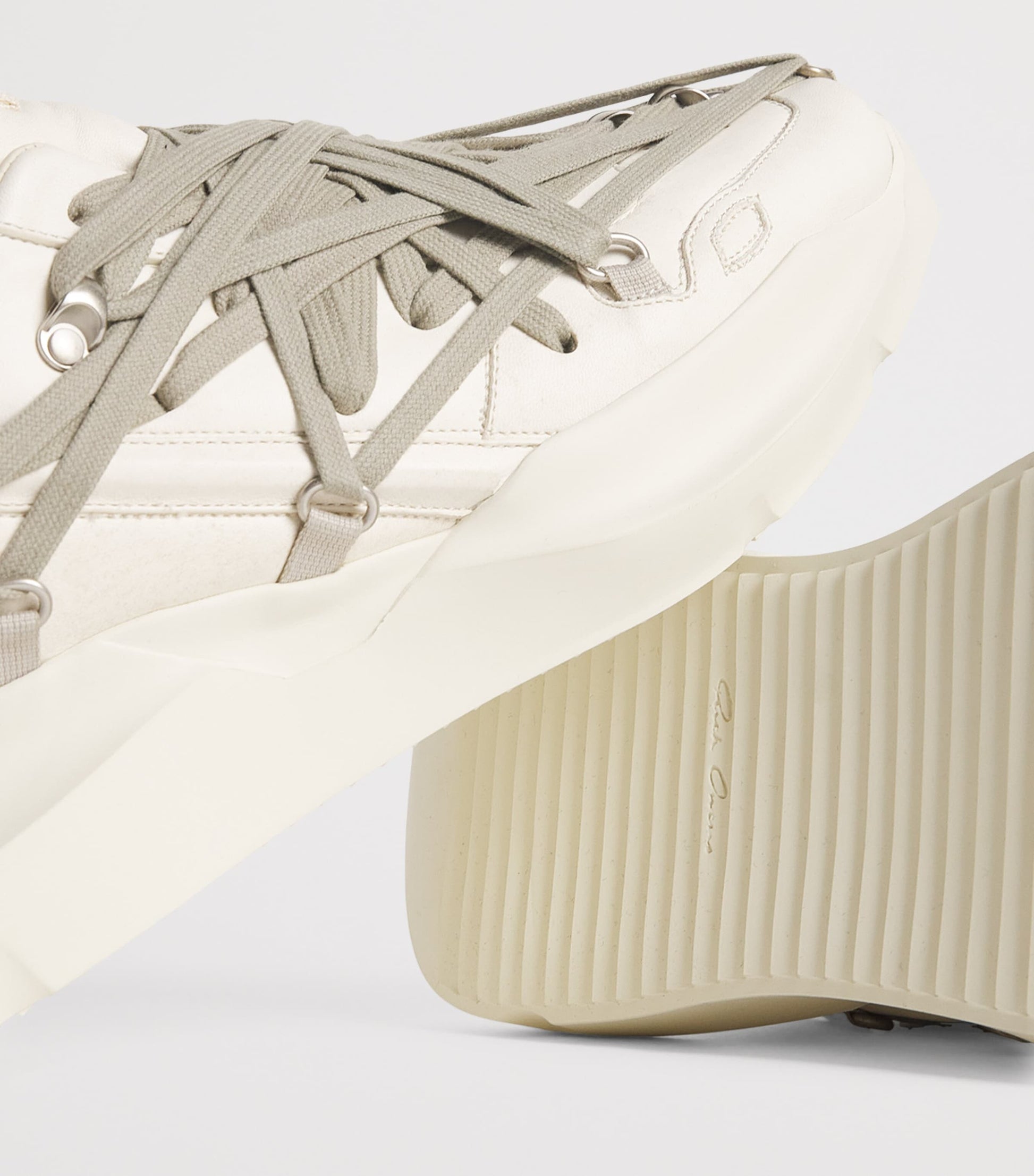 Rick Owens Leather Geth Low-Top Sneakers