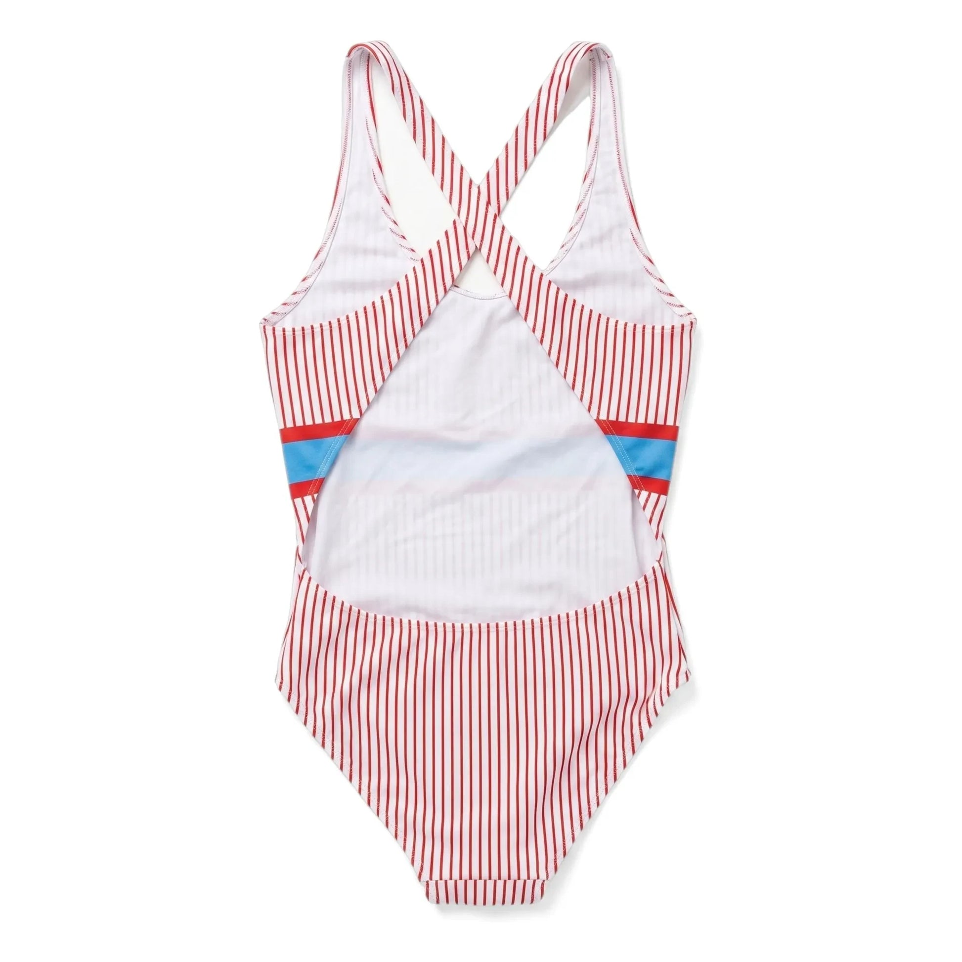 Finger in the nose - Olivia Backstrap Swimsuit, Striped | White