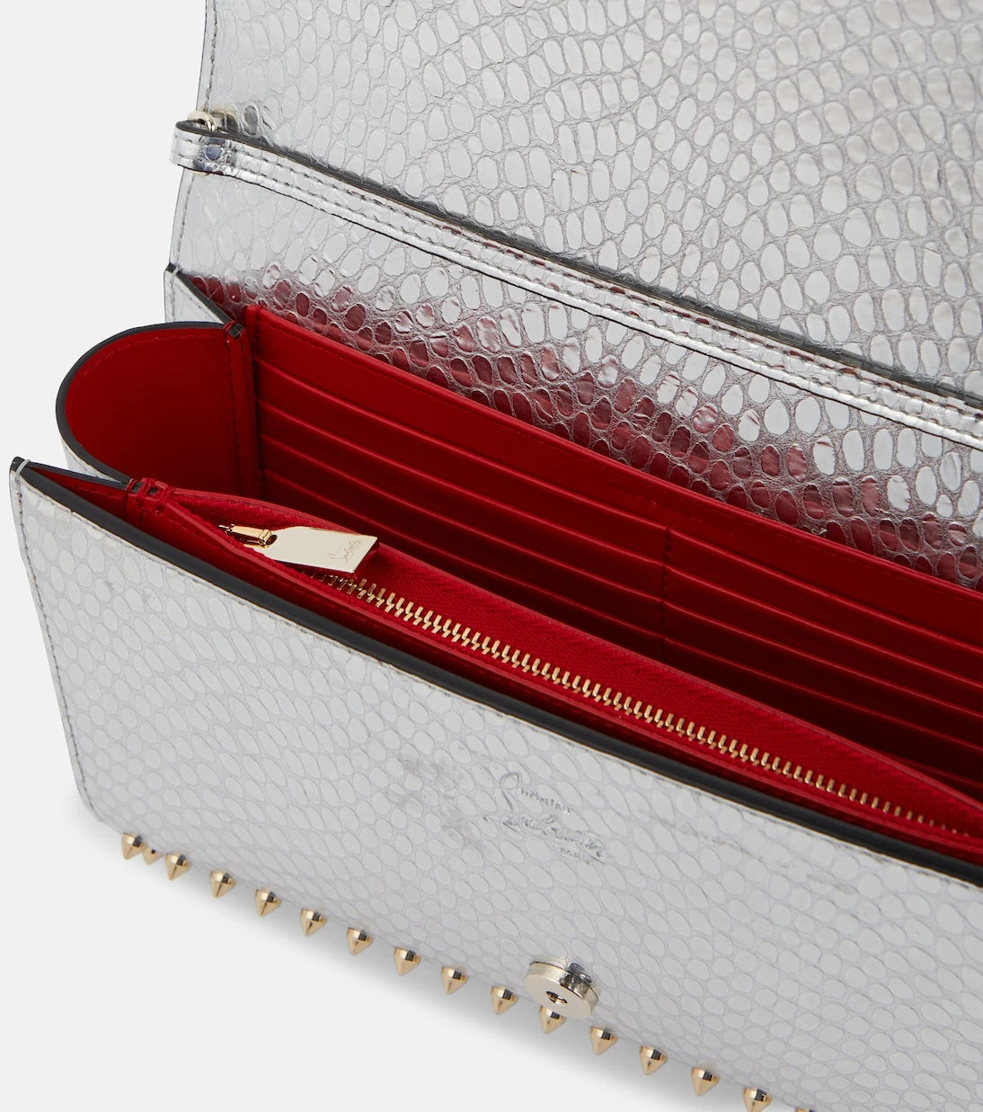 Christian Louboutin - Paloma snake-effect leather clutch