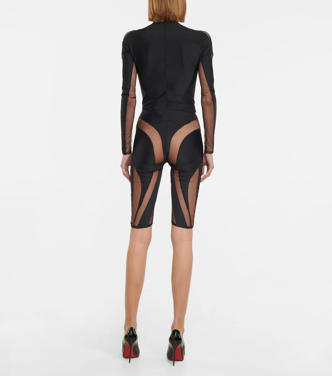Mugler - شورت راكب دراجة بألواح شبكية