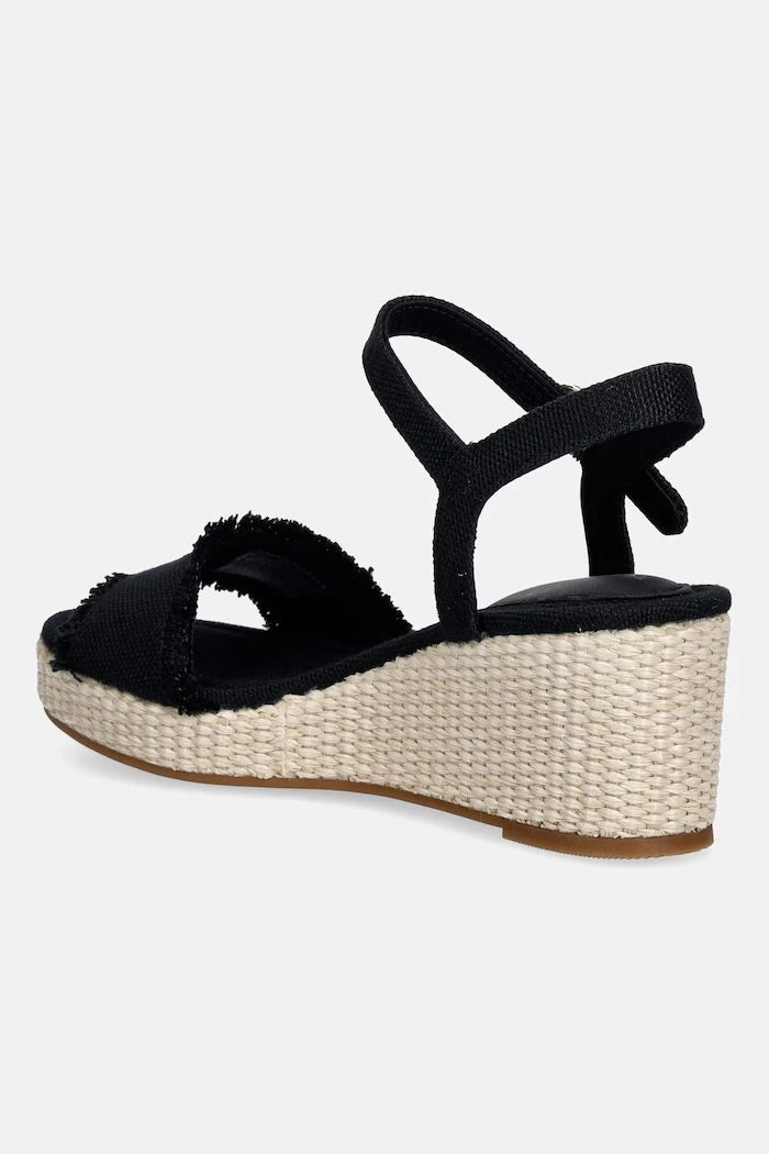 Tommy Hilfiger Topuklu Wedge Platform Sandalet MID WOVEN WEDGE ESPAD FRINGE