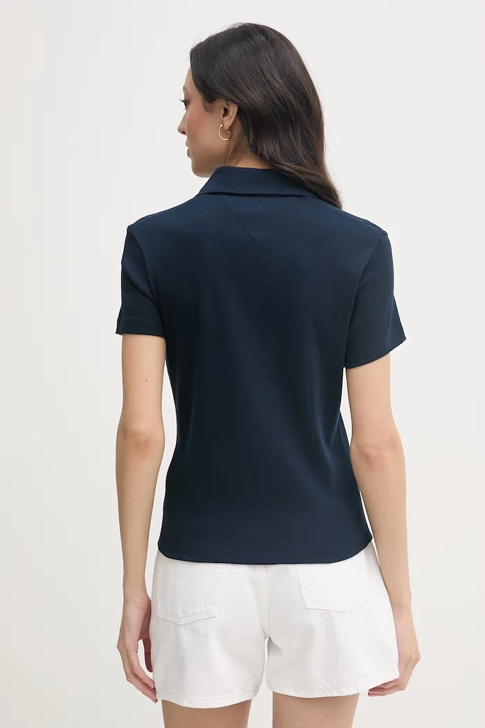 Tommy Hilfiger kadın pamuklu polo yaka tişört