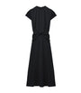 McQueen Black Knot-Waist Midi Dress
