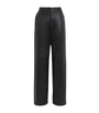 Black Lambskin Sullivan Straight Trousers