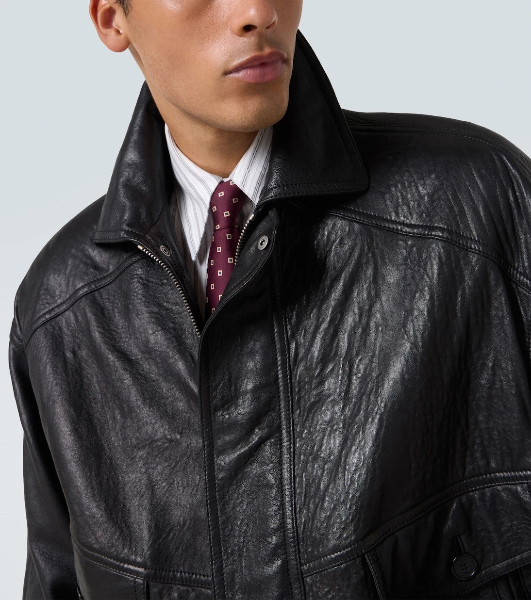 Saint Laurent - Leather bomber jacket