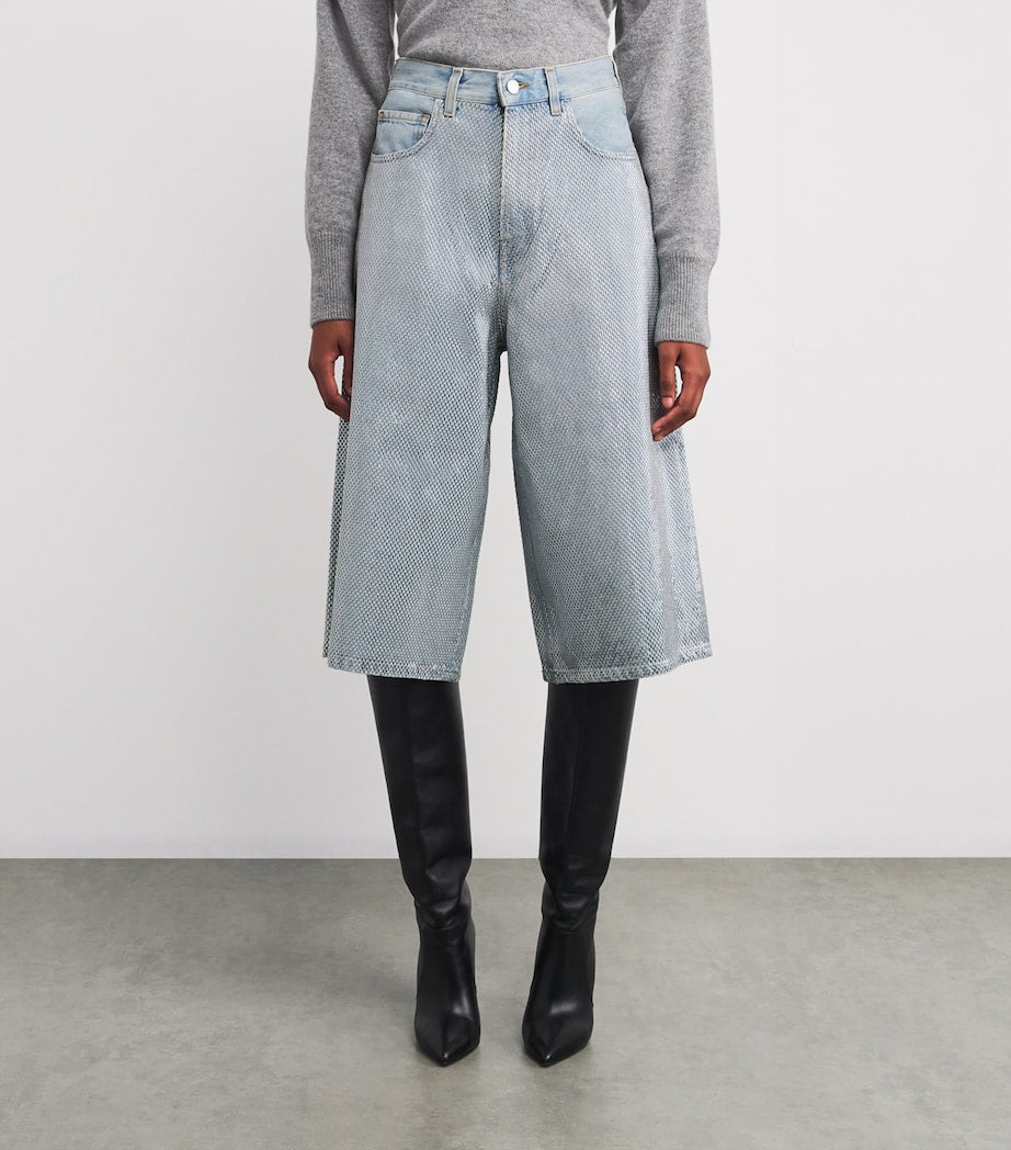 Haikure Blue Denim Stapled Belle Shorts