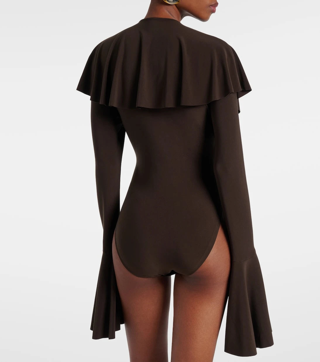 Norma Kamali - Ruffled jersey bodysuit