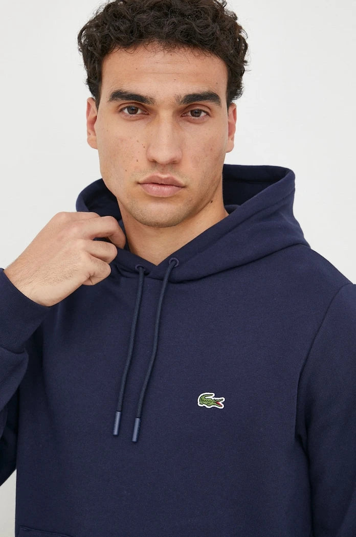 Pamuklu kapüşonlu Lacoste sweatshirt