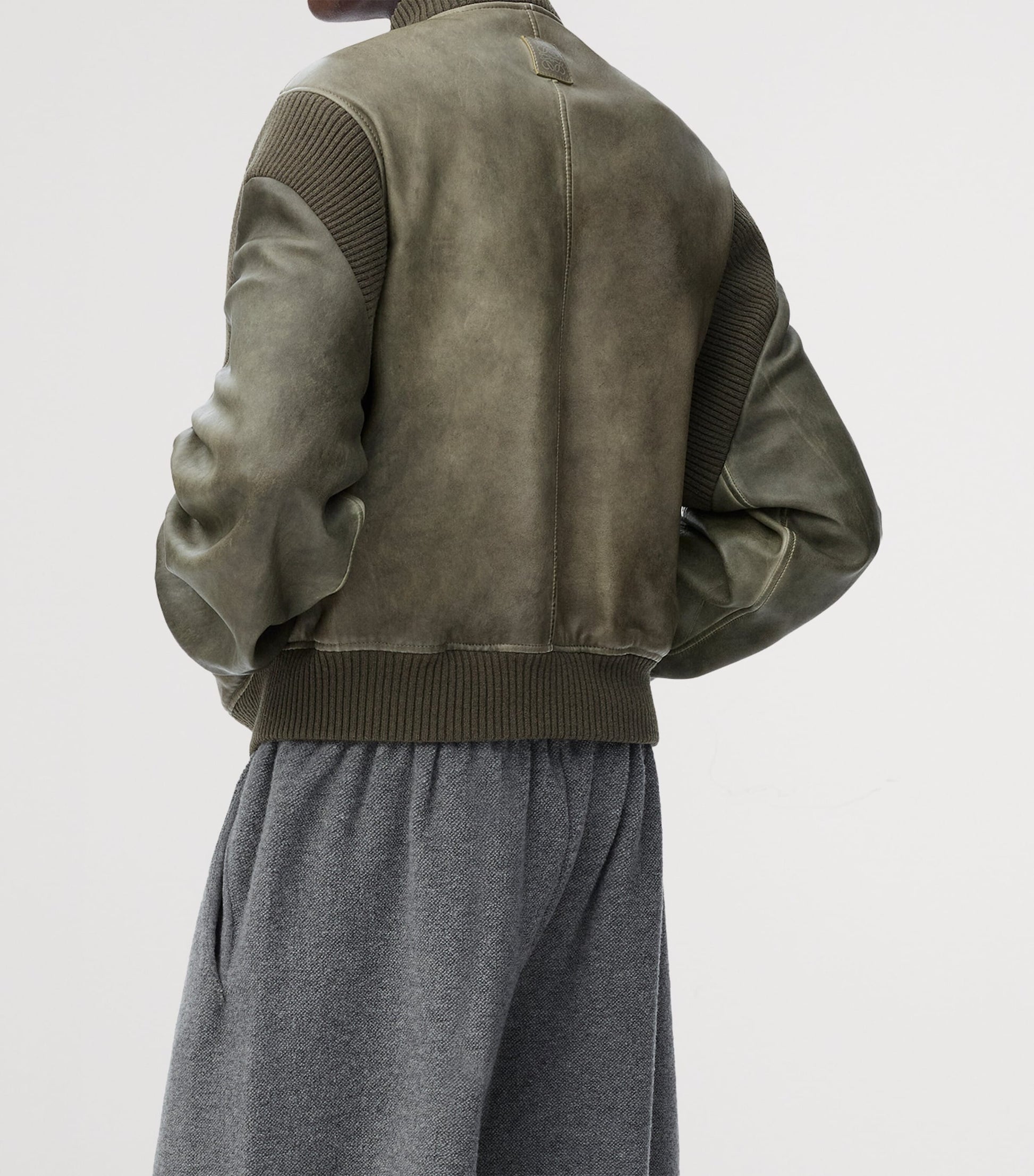 LOEWE Green Nappa Leather Bomber Jacket