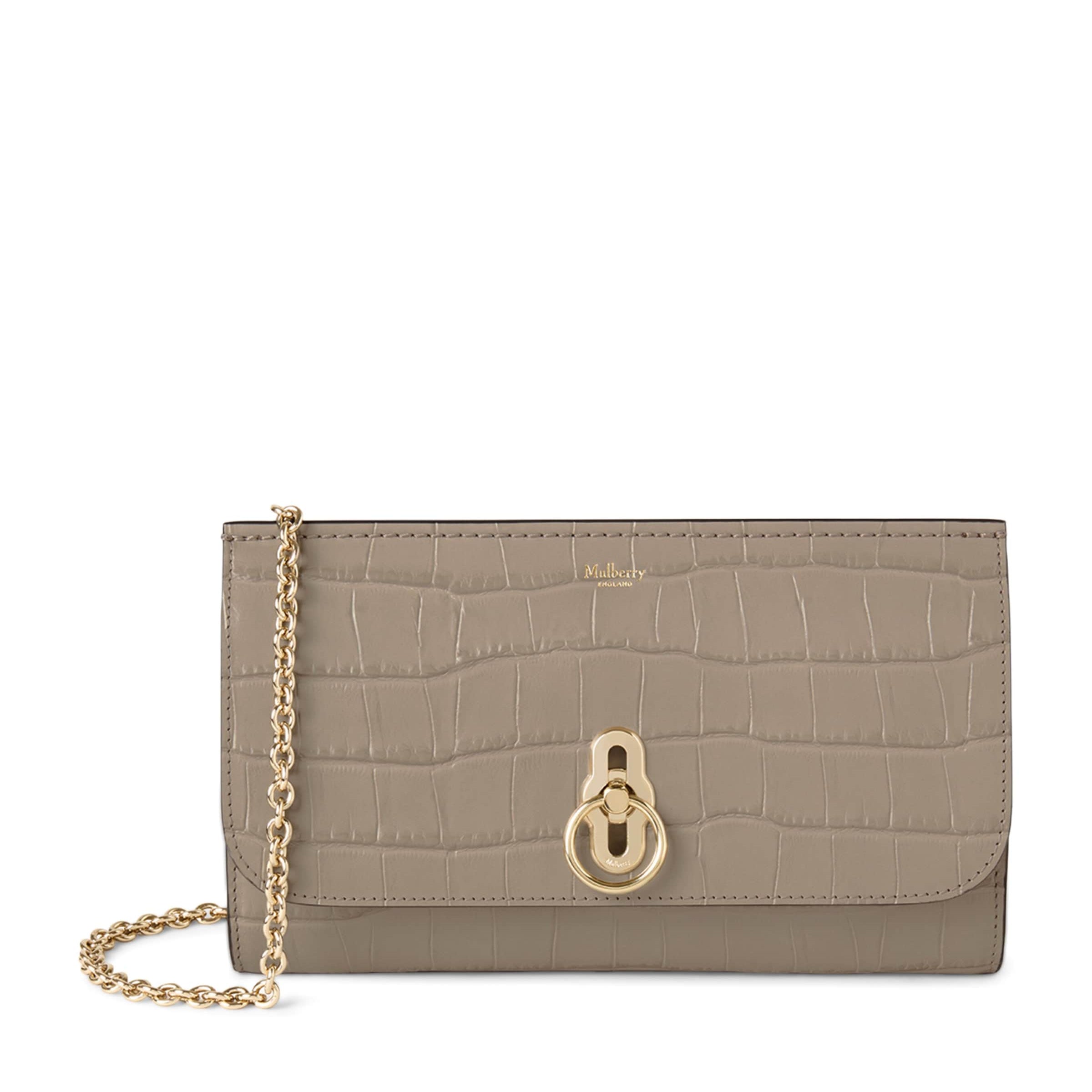Mulberry Neutral Small Leather Amberly Clutch Bag