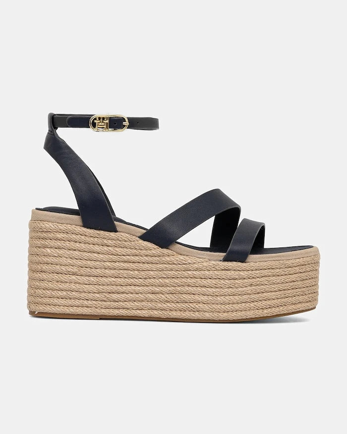 Tommy Hilfiger Anklet Bantlı Deri Platform Sandalet
