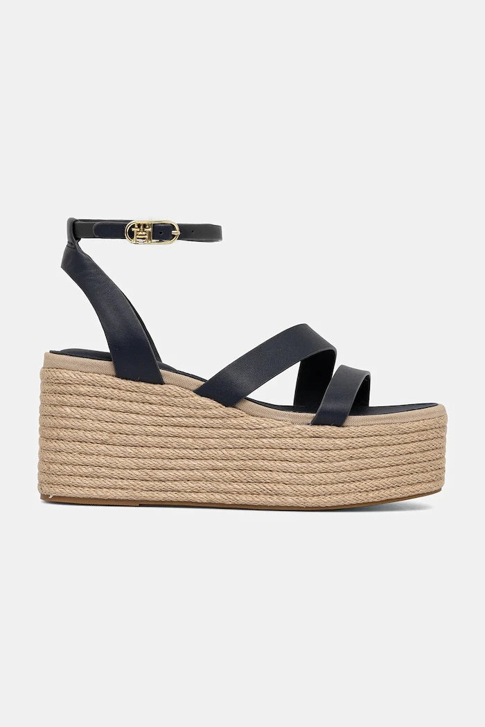 Кожени сандали Tommy Hilfiger ANKLE STRAP LEATHER PLATFORM