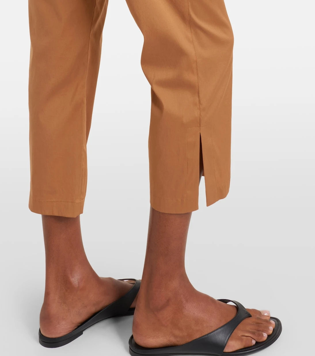 Max Mara - Curve cotton-blend cropped straight pants