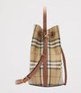 Brown Small Check Bucket Bag