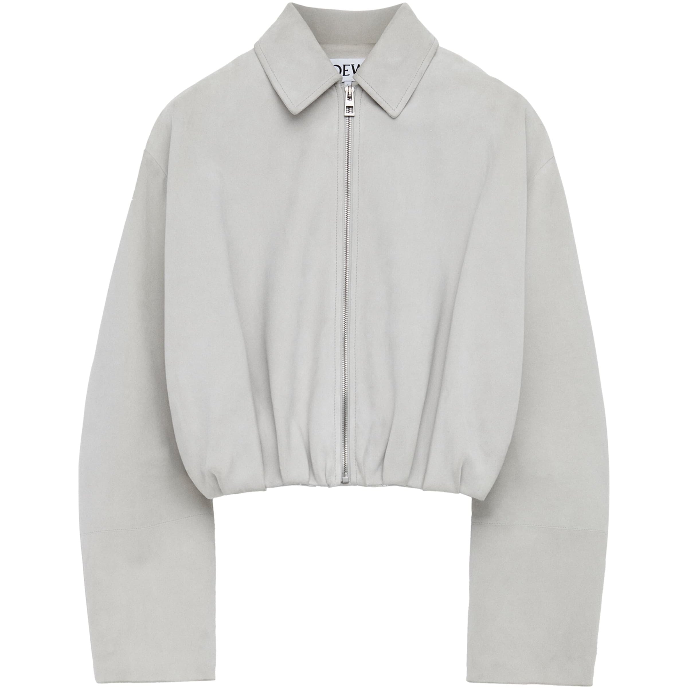 Grey Draped Suede Jacket