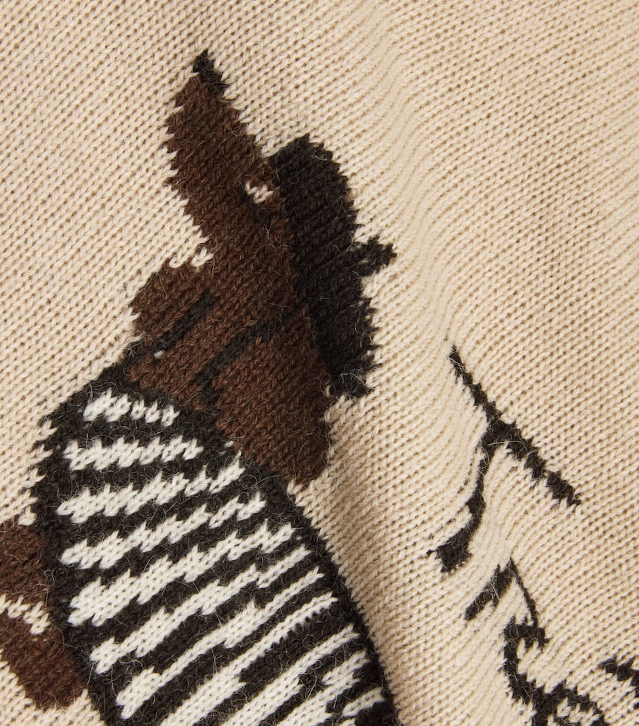 Weekend Max Mara Beige Jacquard Dog Sweater