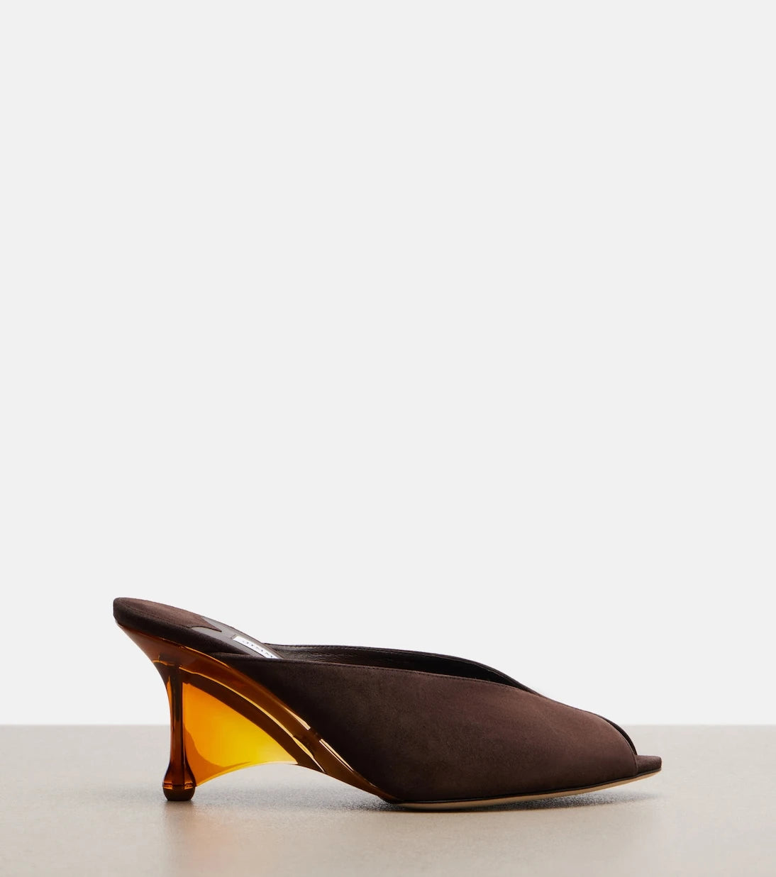 Jimmy Choo - Glace suede peep-toe wedge mules