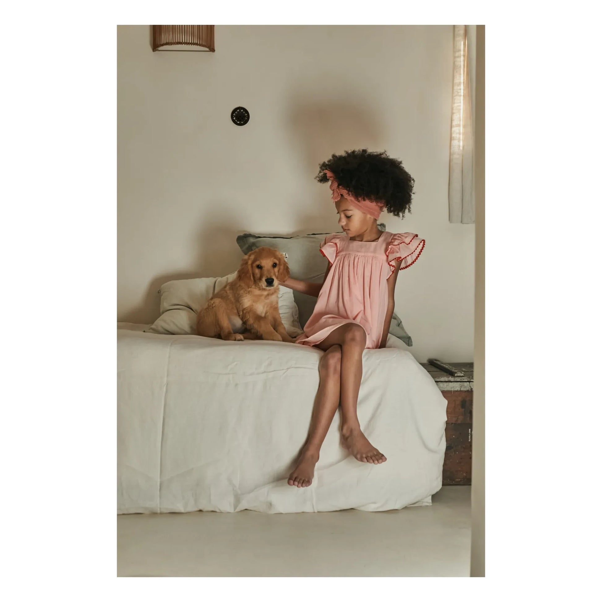 Emile et Ida - Voile Ruffle Dress | Pale Pink