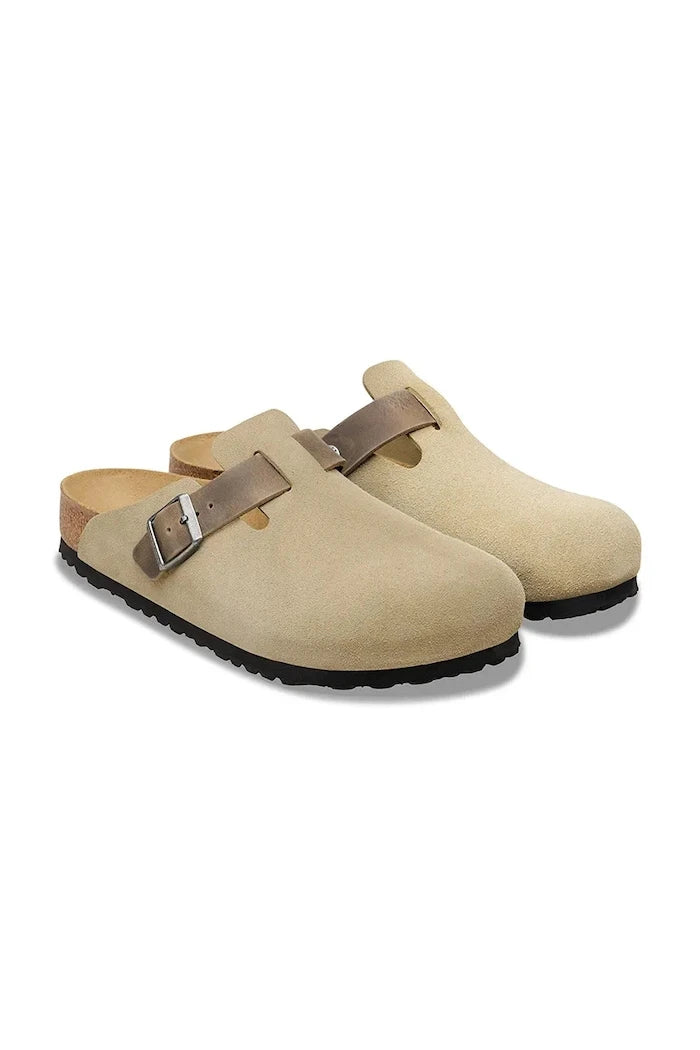 Birkenstock чехли сабо мъжки от велур Boston