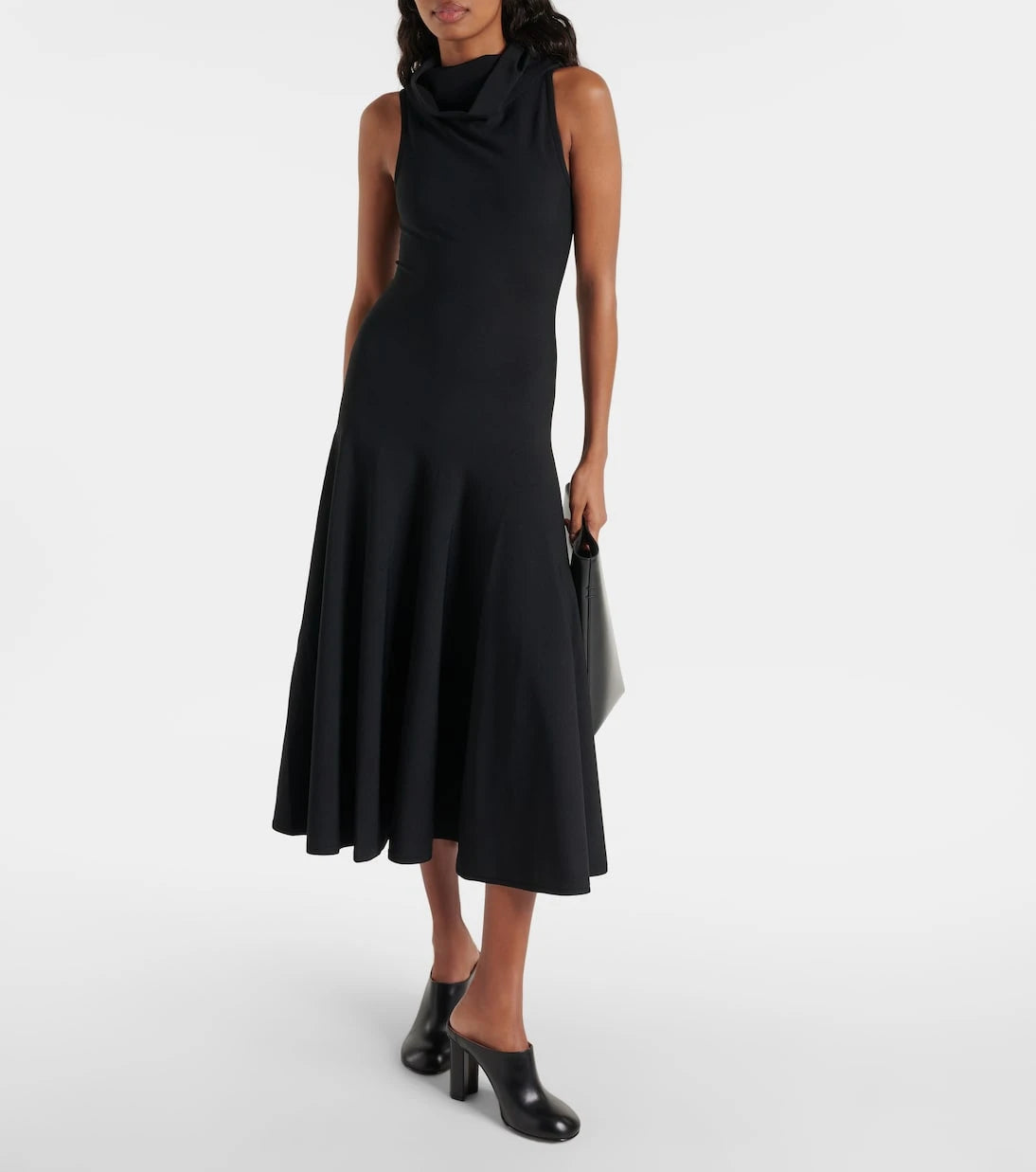 Alaïa - فستان جيرسي بغطاء للرأس متوسط الطول