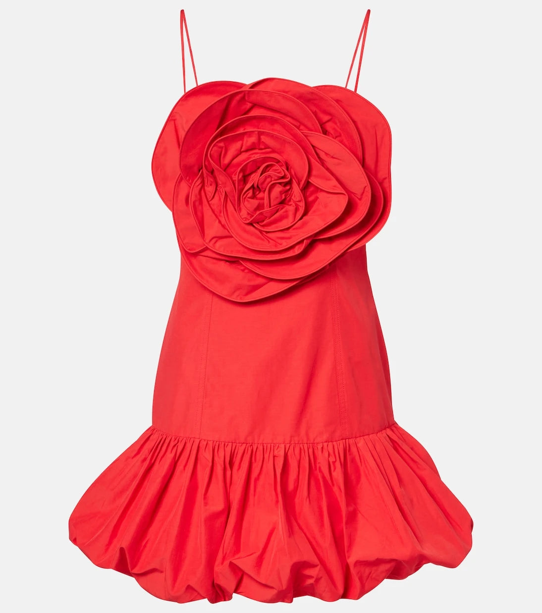 Farm Rio - Floral-appliqué balloon minidress