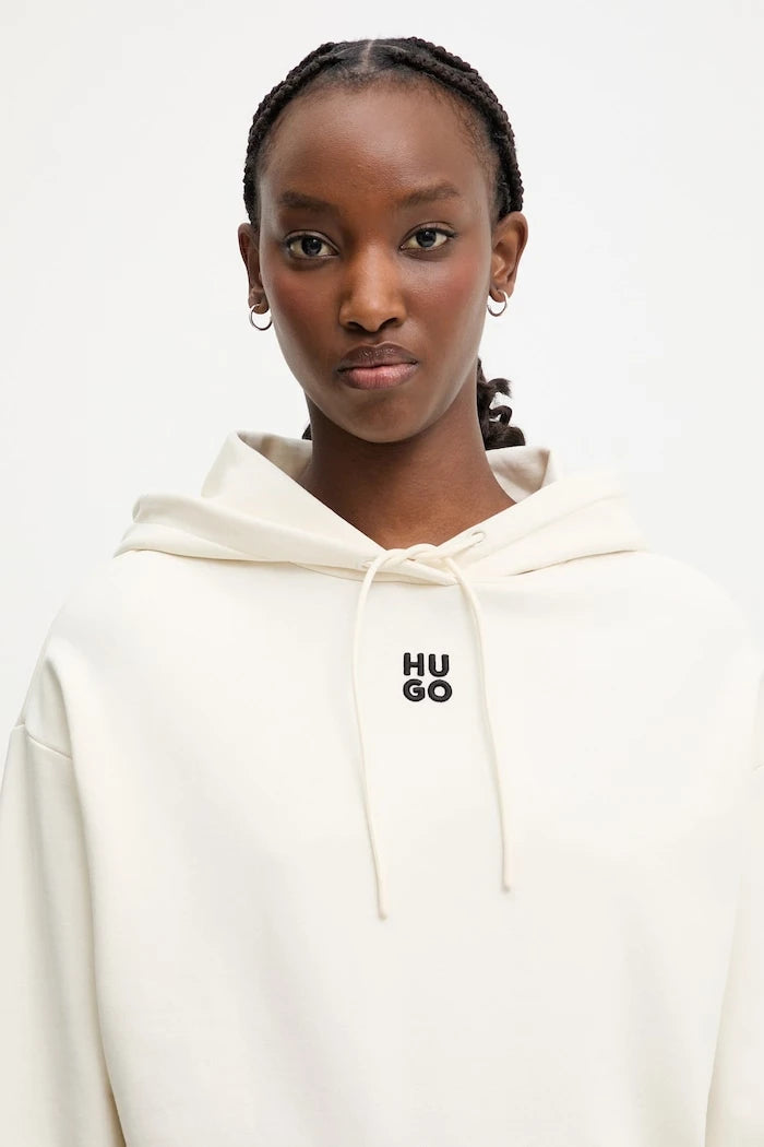 HUGO kadın pamuklu kapüşonlu sweatshirt Delfinia