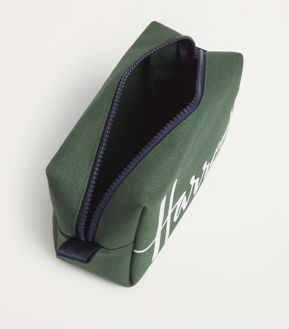 Cotton Logo Cosmetics Bag DARK GREEN