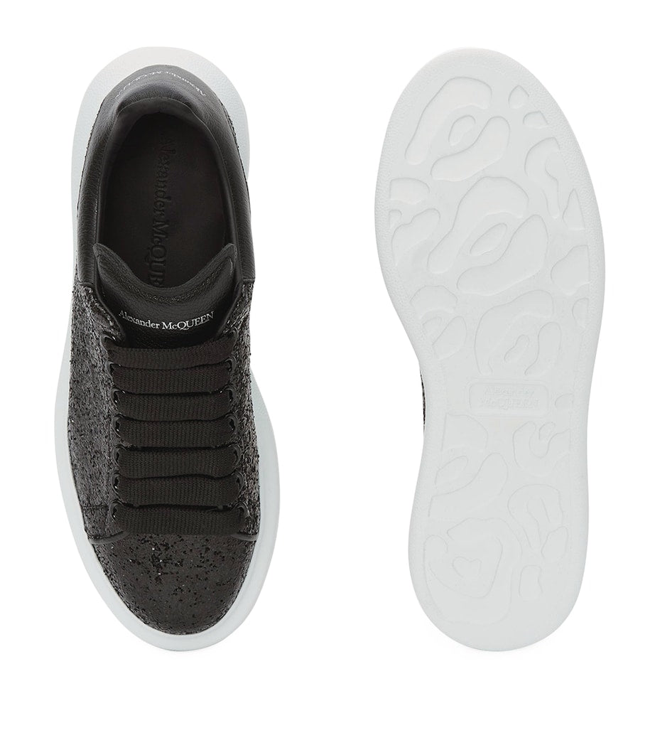 McQueen Black Glitter Oversized Sneakers