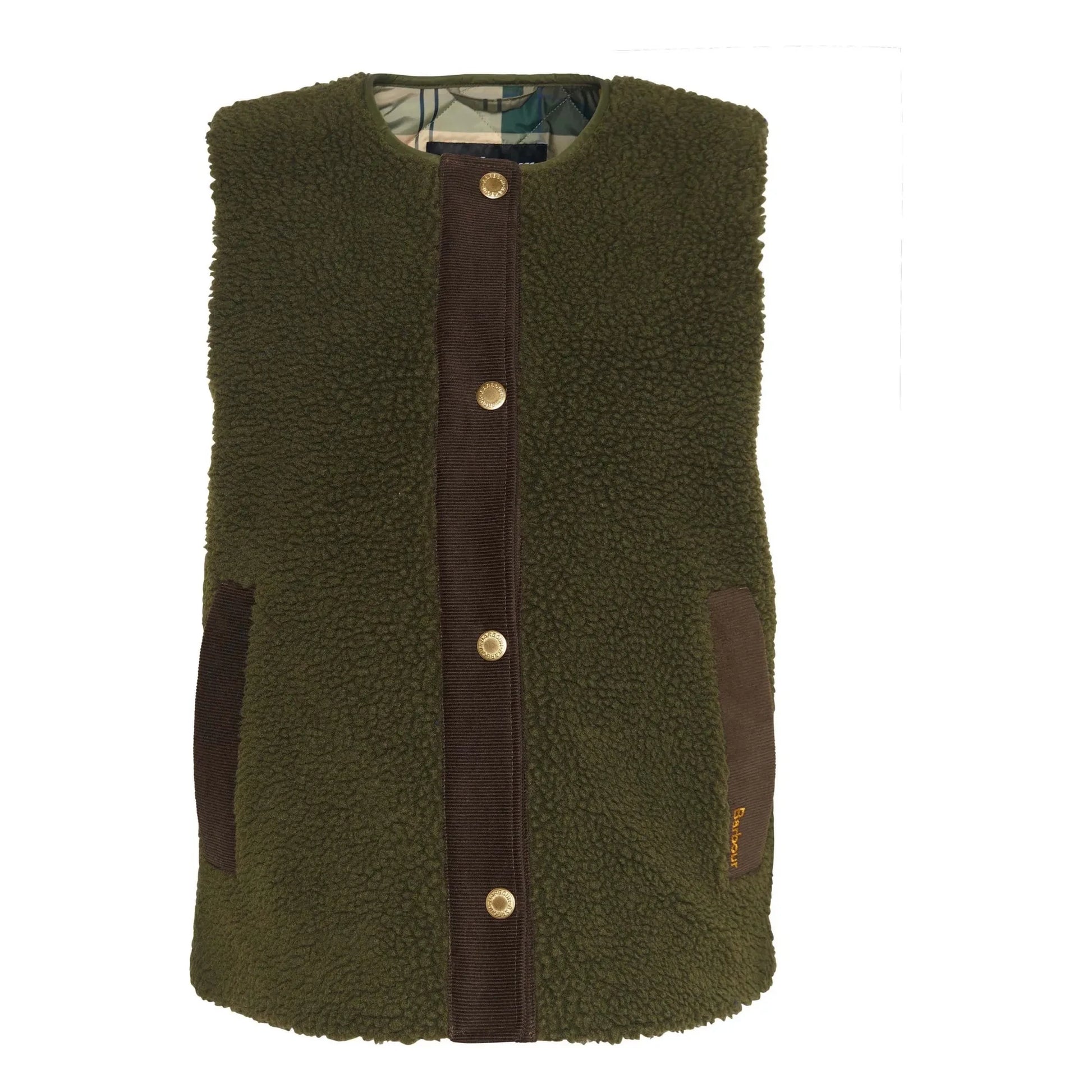 Barbour - Dulsie Shearling Sleeveless Jacket | Olive green
