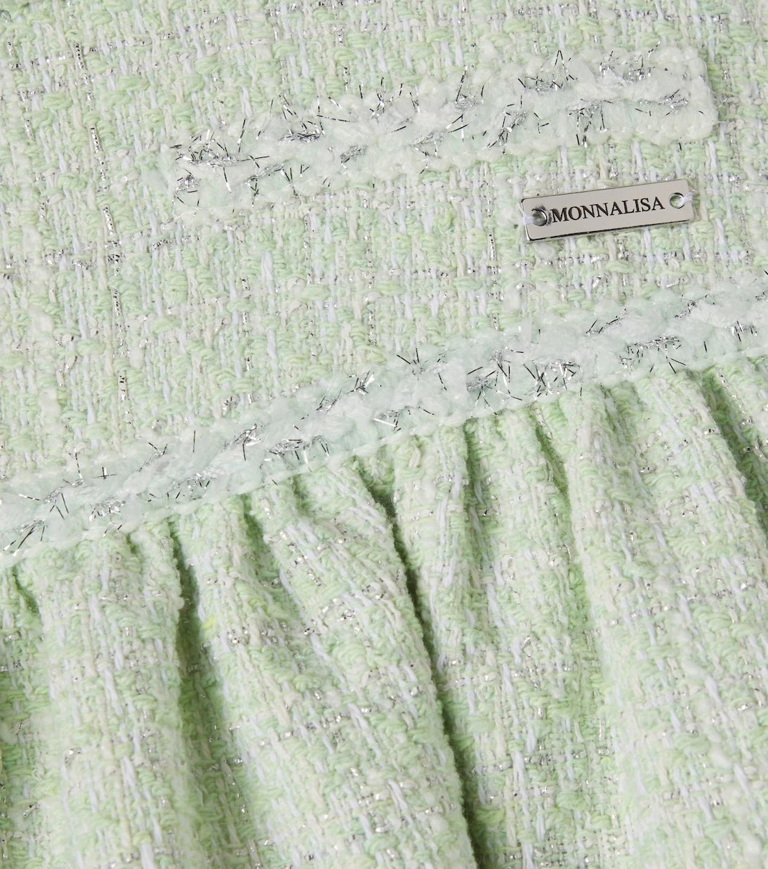 Monnalisa - Cotton-blend lamé tweed skirt