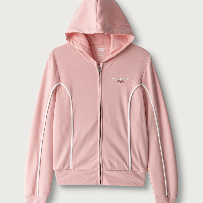 Çocuklar için viskonlu, fermuarlı ve kapüşonlu sweatshirt MEET AND GREET VARSITY HOO