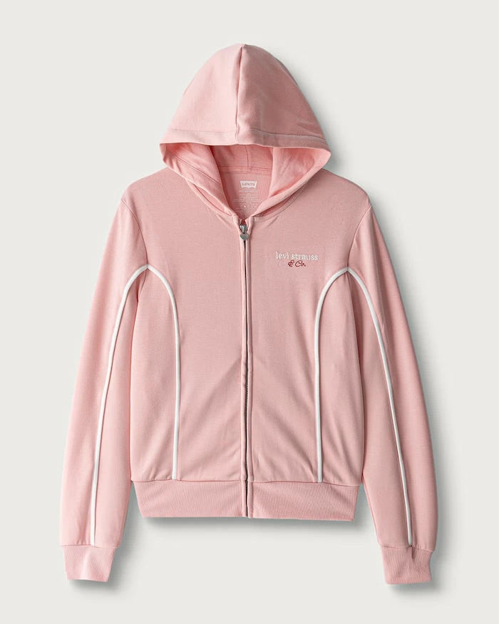 Çocuklar için viskonlu, fermuarlı ve kapüşonlu sweatshirt MEET AND GREET VARSITY HOO