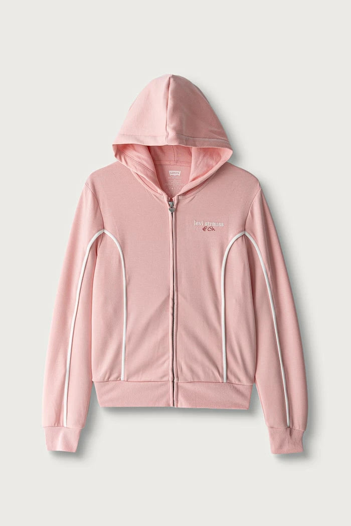 Çocuklar için viskonlu, fermuarlı ve kapüşonlu sweatshirt MEET AND GREET VARSITY HOO