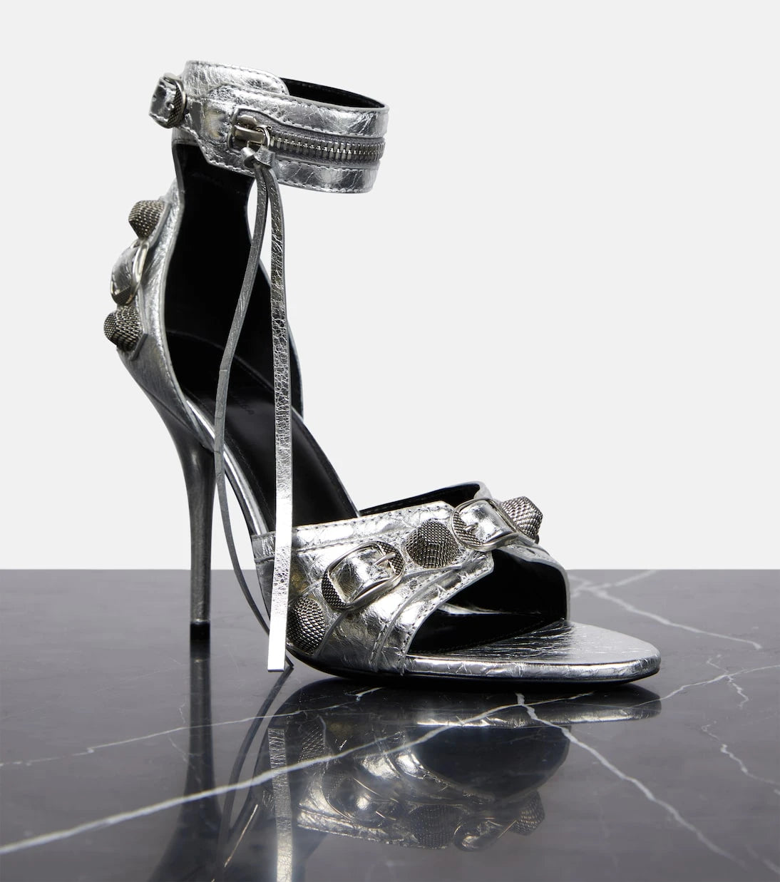 Balenciaga - Cagole embellished leather sandals
