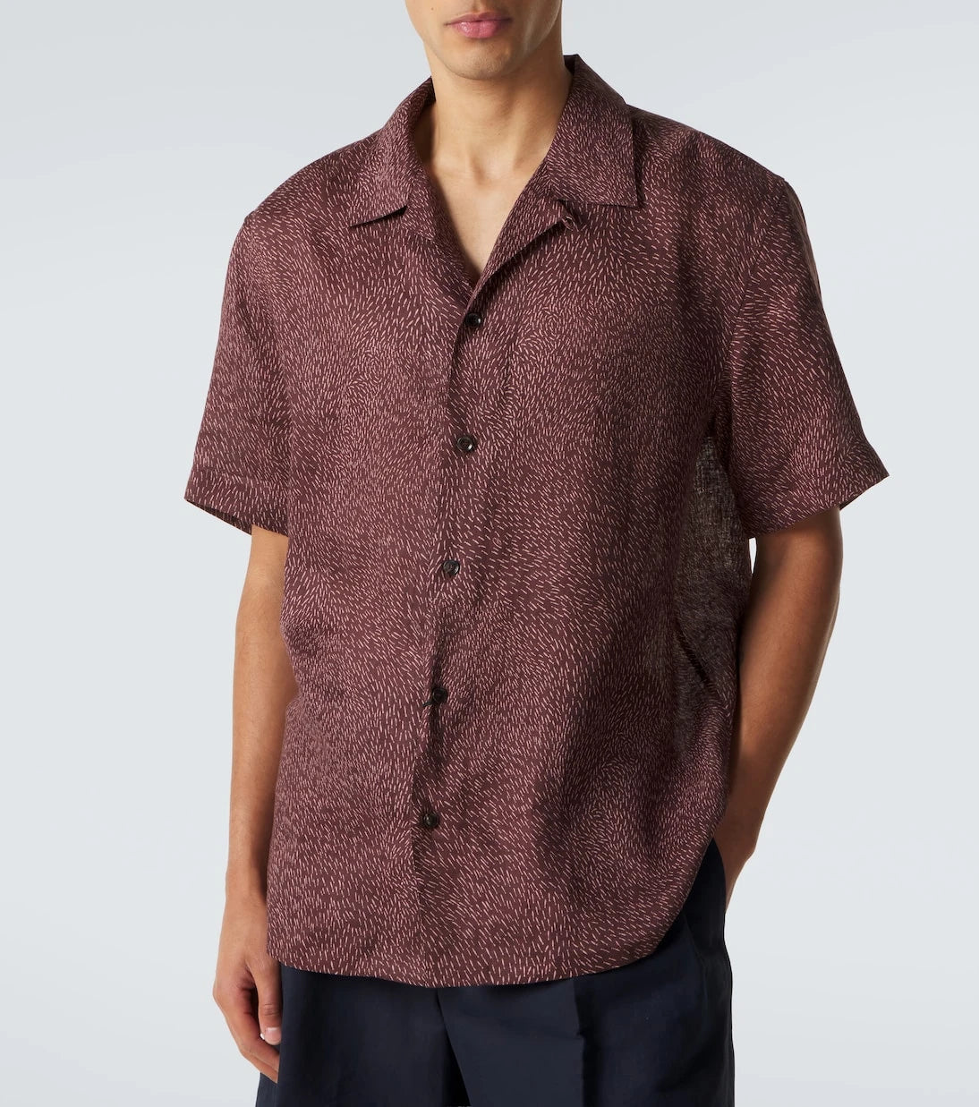 Brioni - Printed linen bowling shirt