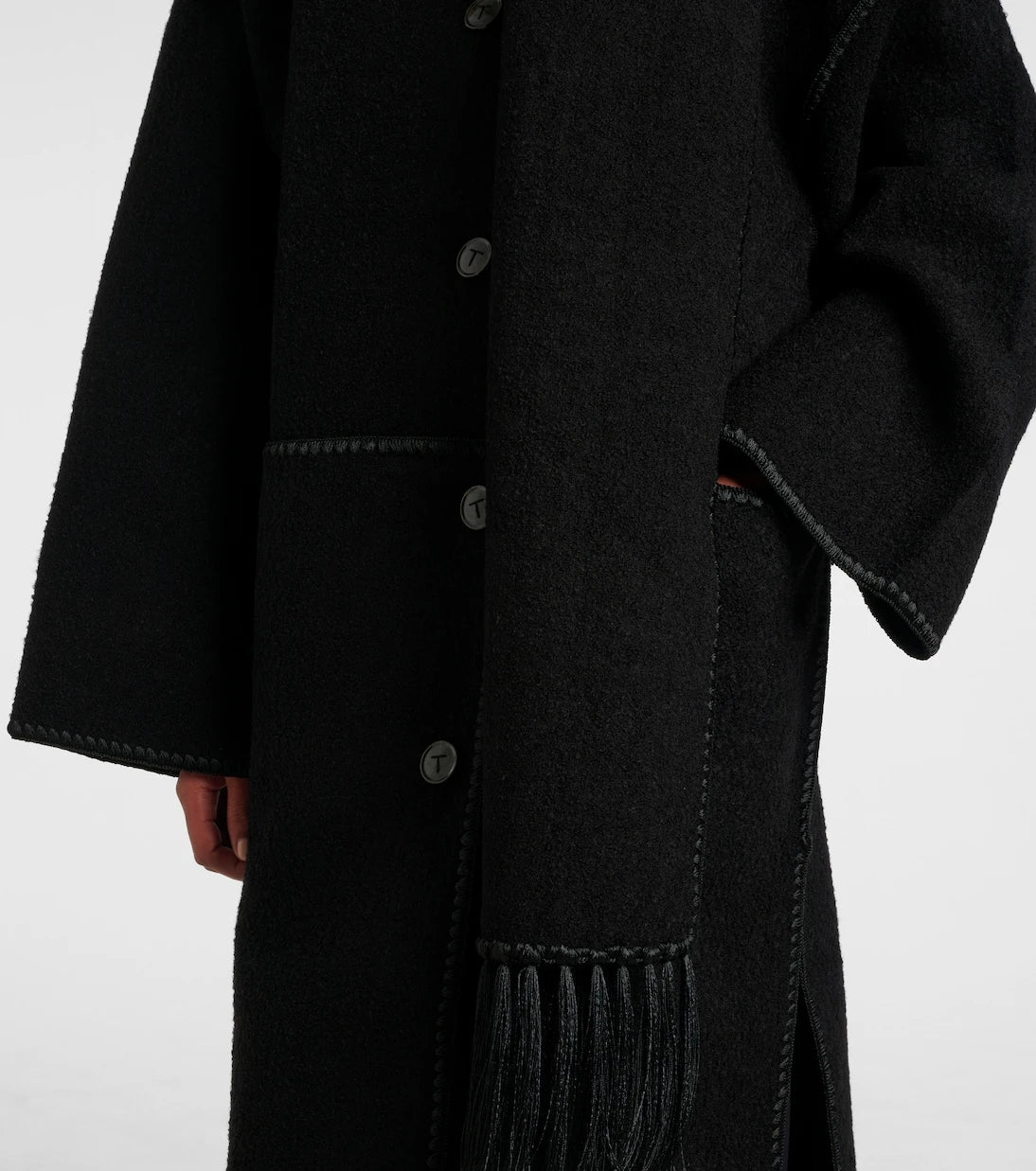 Toteme - Embroidered wool-blend scarf coat