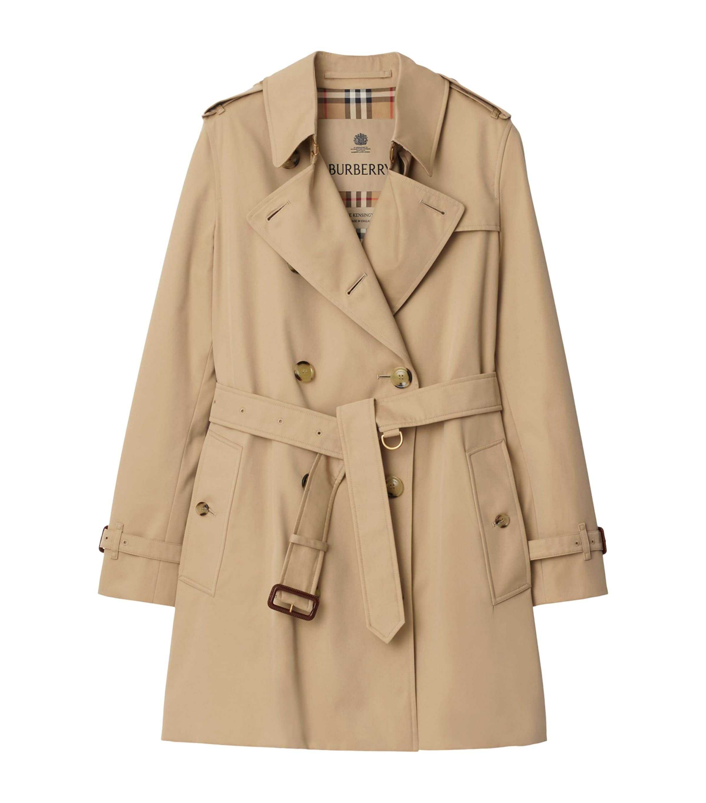 Burberry Gabardine Short Kensington Heritage Trench Coat