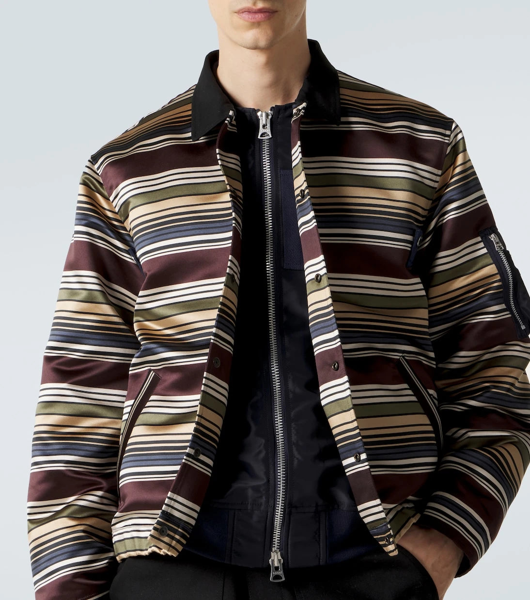Sacai - Striped blouson jacket