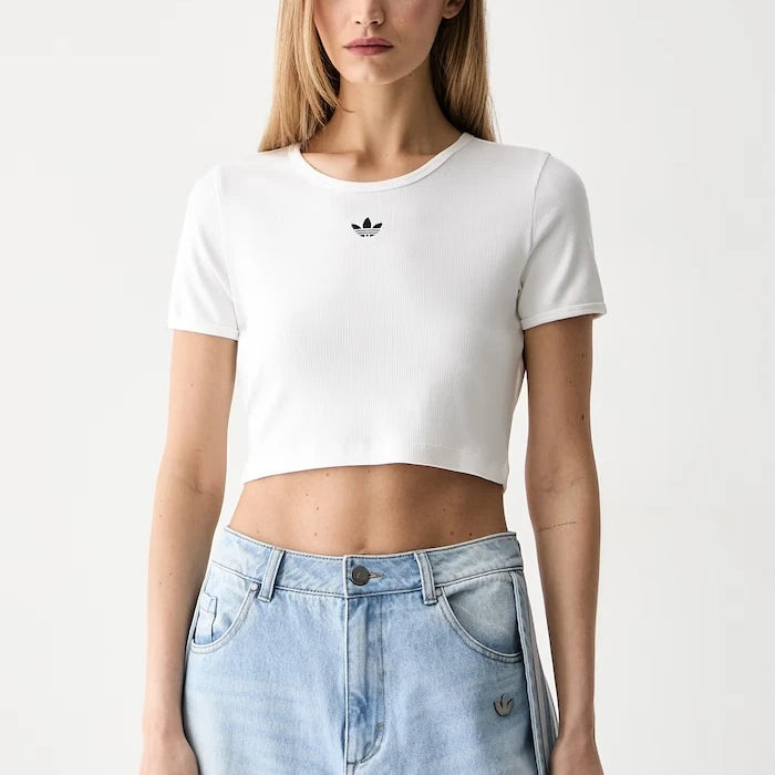 adidas Originals къс топ дамски с памук Essentials