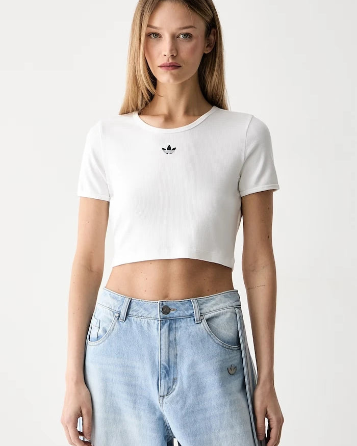adidas Originals къс топ дамски с памук Essentials