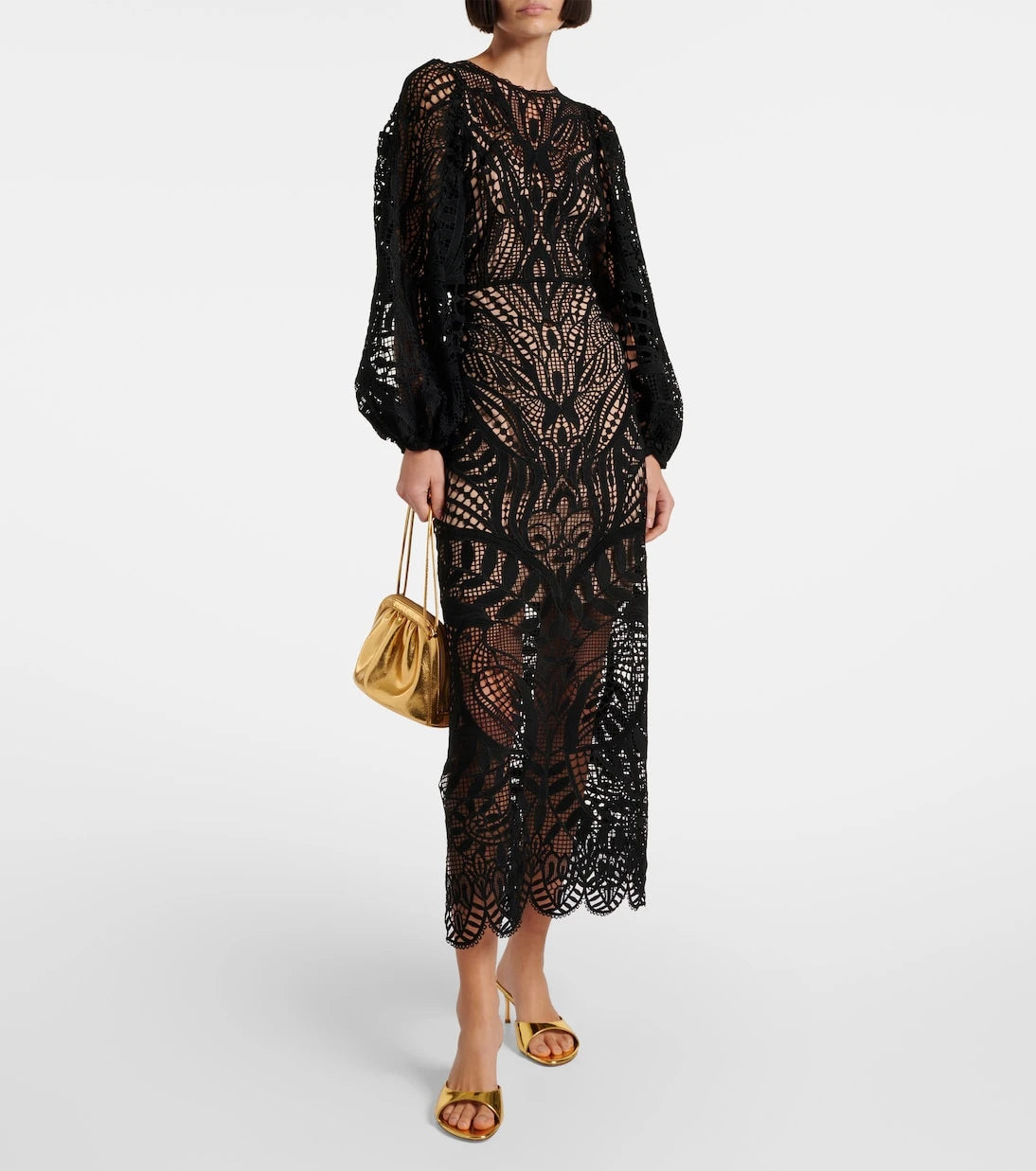 Farm Rio - Nature guipure lace maxi dress