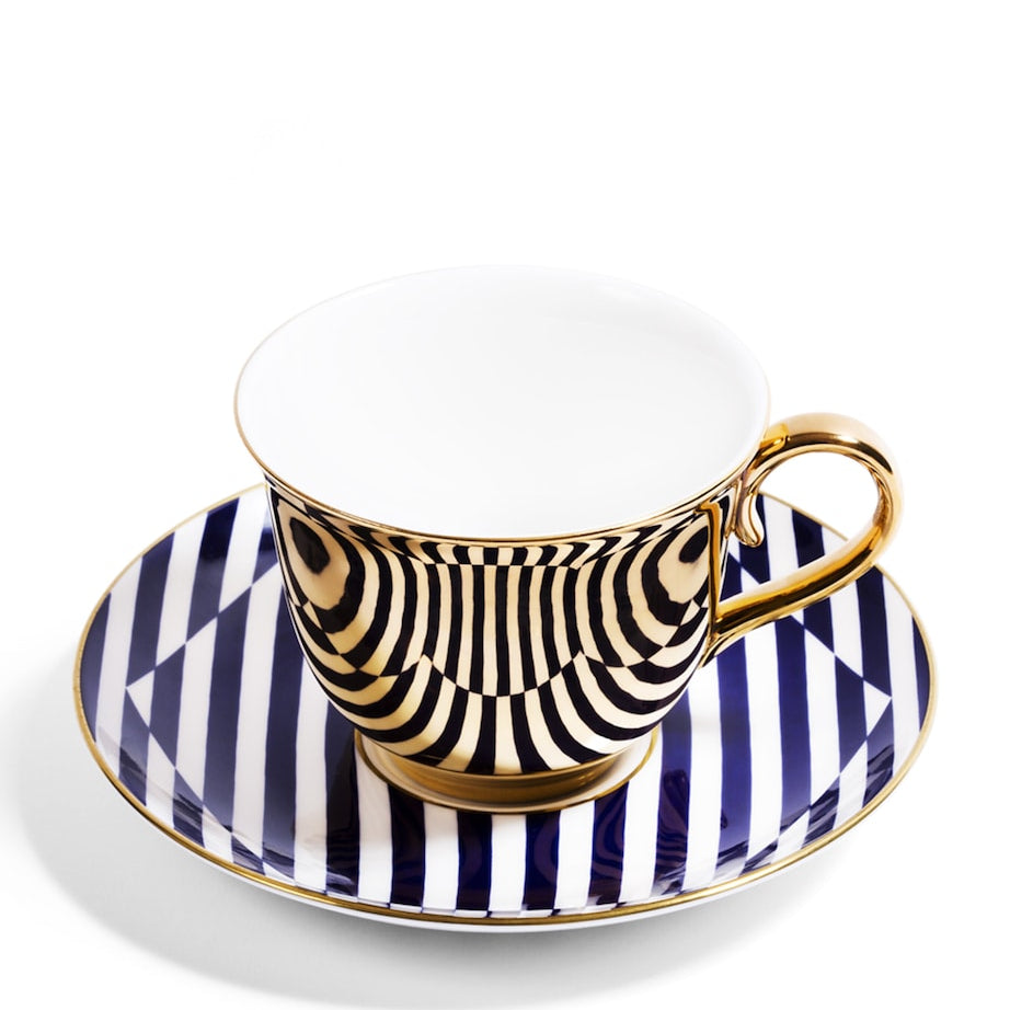 Superstripe Teacup and Saucer