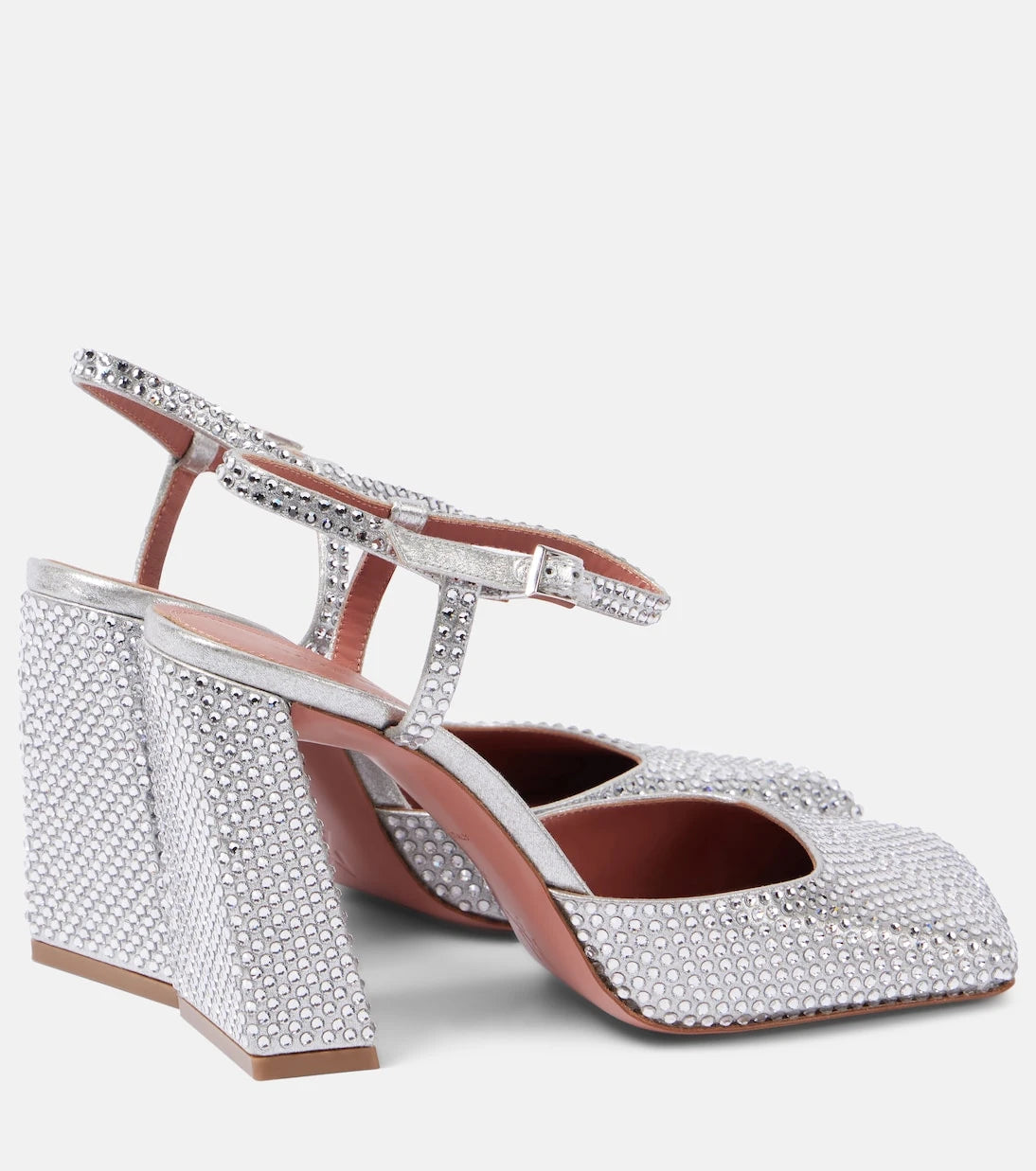 Amina Muaddi - Charlotte crystal-embellished satin pumps