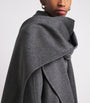 Róhe Grey Wool Double-Layered Scarf Coat