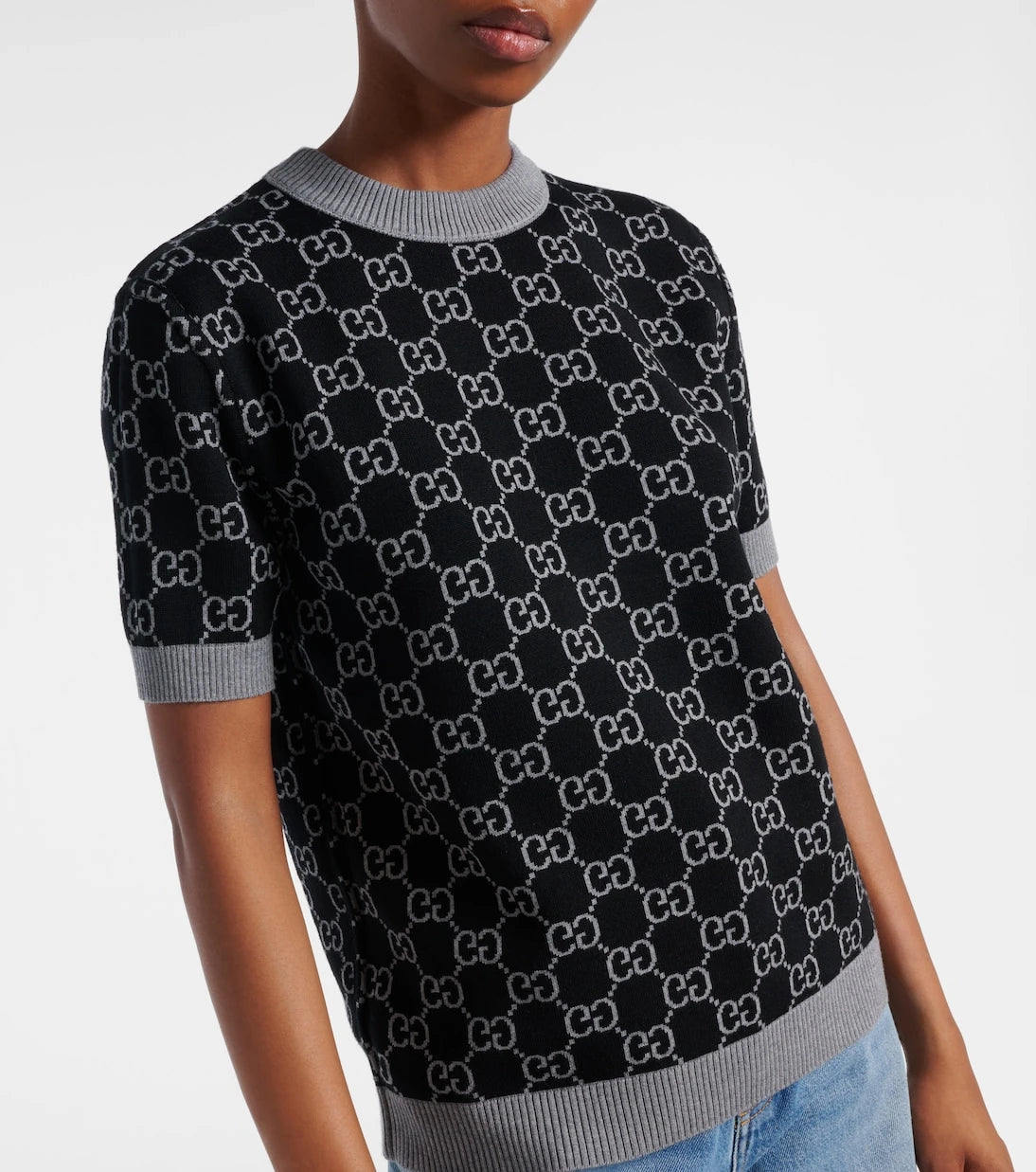 Gucci - GG reversible wool-blend top