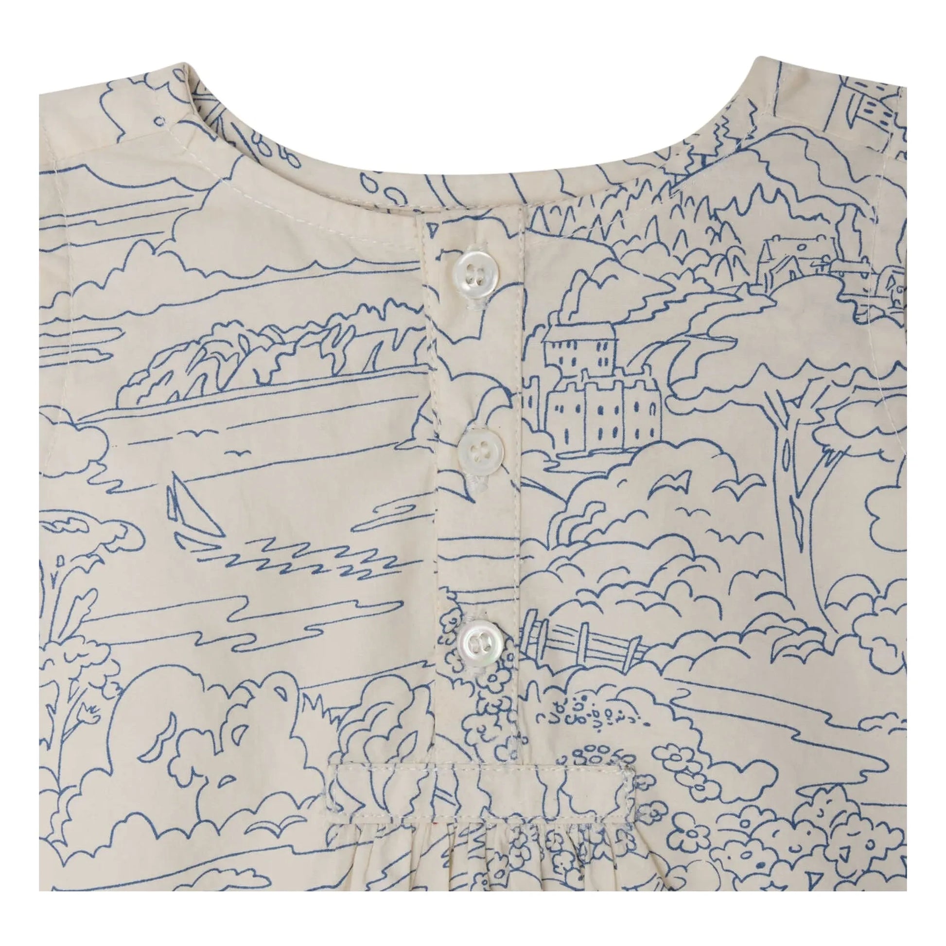 Bonpoint - Nico Paysage organic cotton romper | Ecru