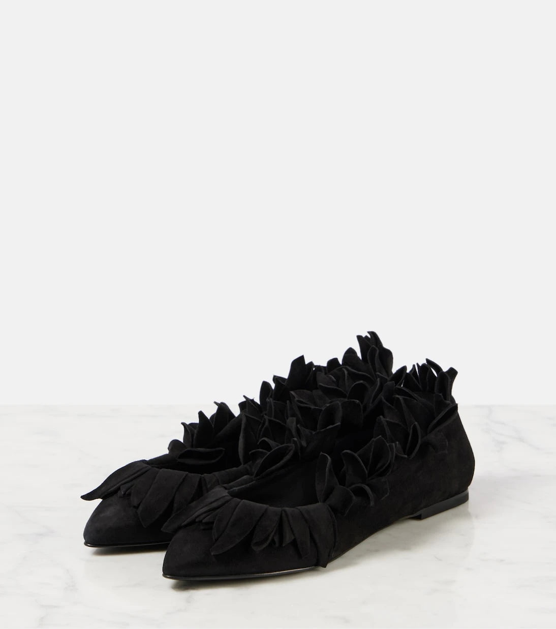 Alaïa - Petal suede ballet flats